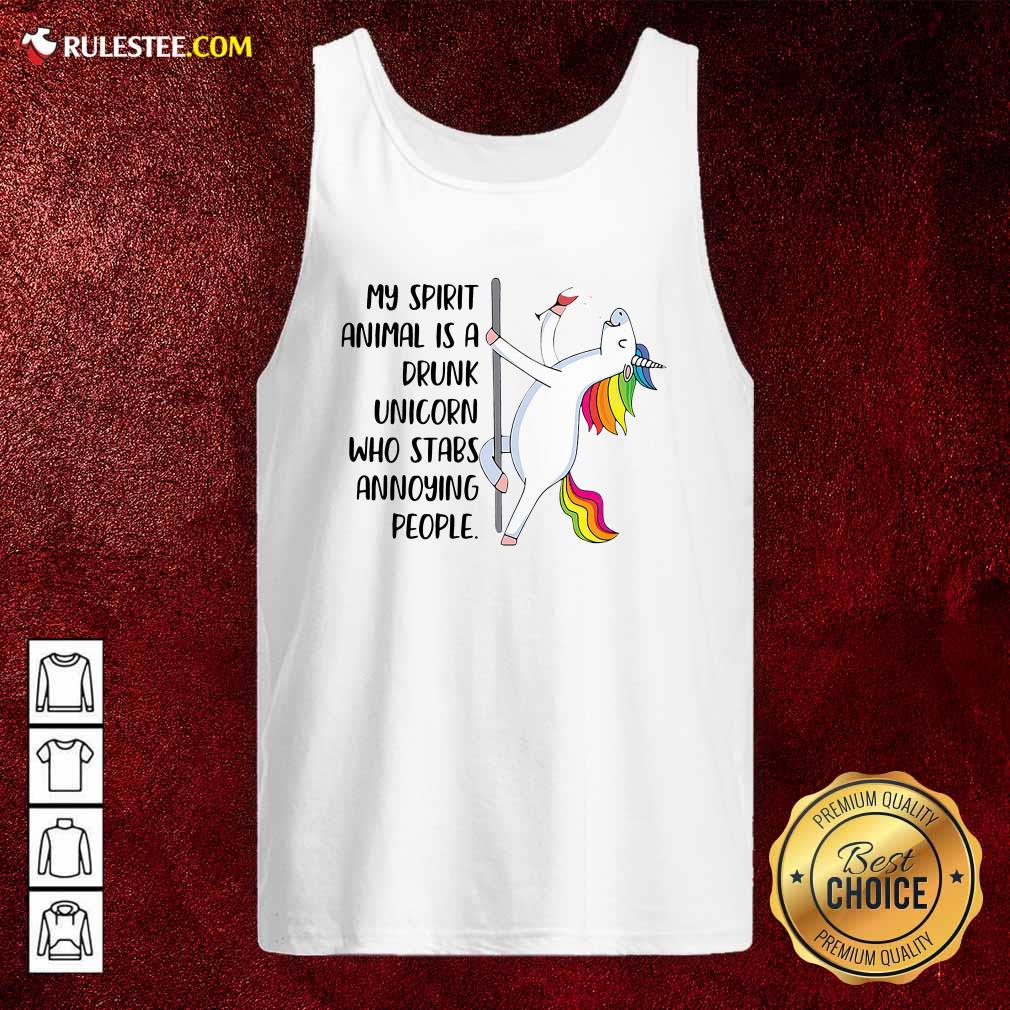 Funny My Spirit Animal Is A Drunk Unicorn Who Stabs Annoying People Shirt - Image 4