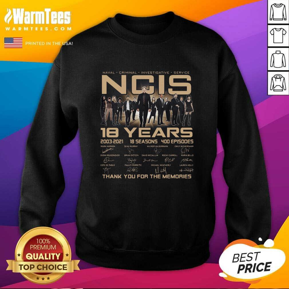 Funny Naval Criminal Ncis 18 Years Signatures Thank You For The Memories Shirt - Image 3