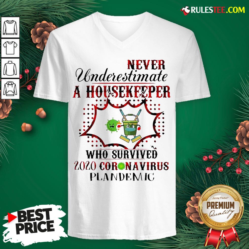 Funny Never Underestimate A Housekeeper Who Survived 2020 Coronavirus Pandemic Shirt - Image 3