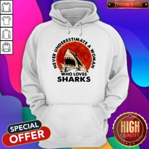 Alternative view of Funny Never Underestimate A Woman Who Loves Sharks Shirt
