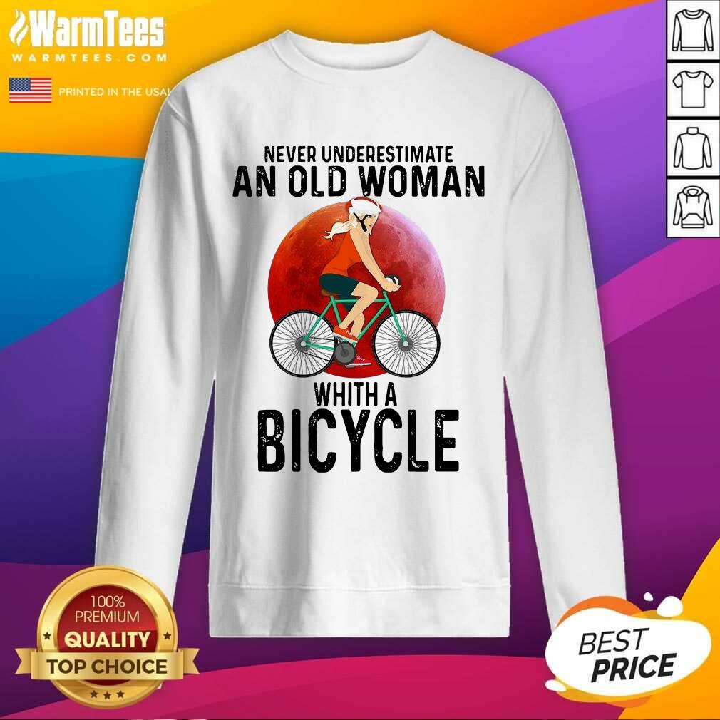 Funny Never Underestimate An Old Woman With A Bicycle Shirt - Image 3