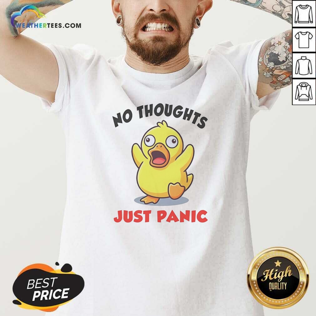 Funny No Thoughts Just Panic Duck Cartoon Anxiety Humor Shirt - Image 5
