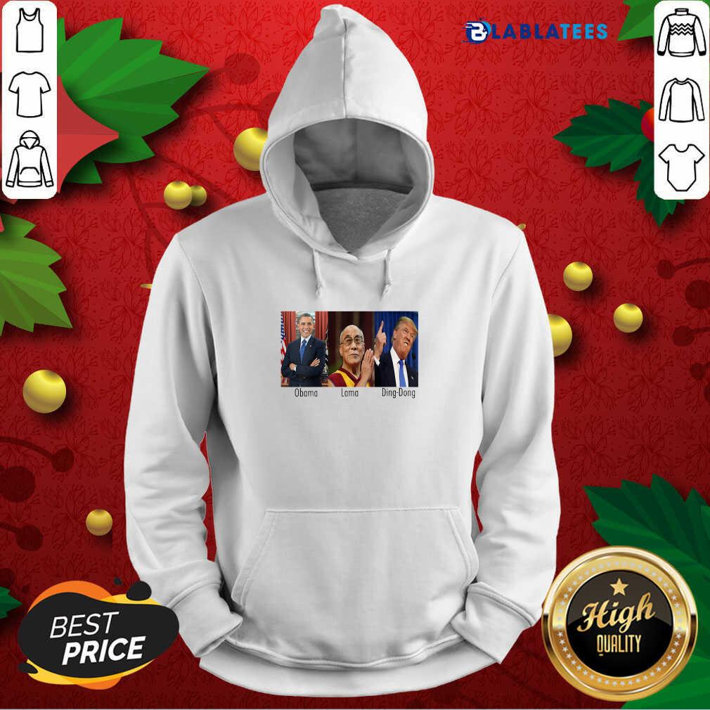 Funny Obama Lama Ding Dong President American Flag Shirt - Image 2