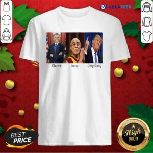 Funny Obama Lama Ding Dong President American Flag Shirt