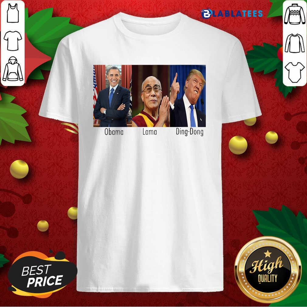 Funny Obama Lama Ding Dong President American Flag Shirt