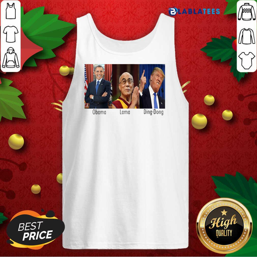 Funny Obama Lama Ding Dong President American Flag Shirt - Image 4