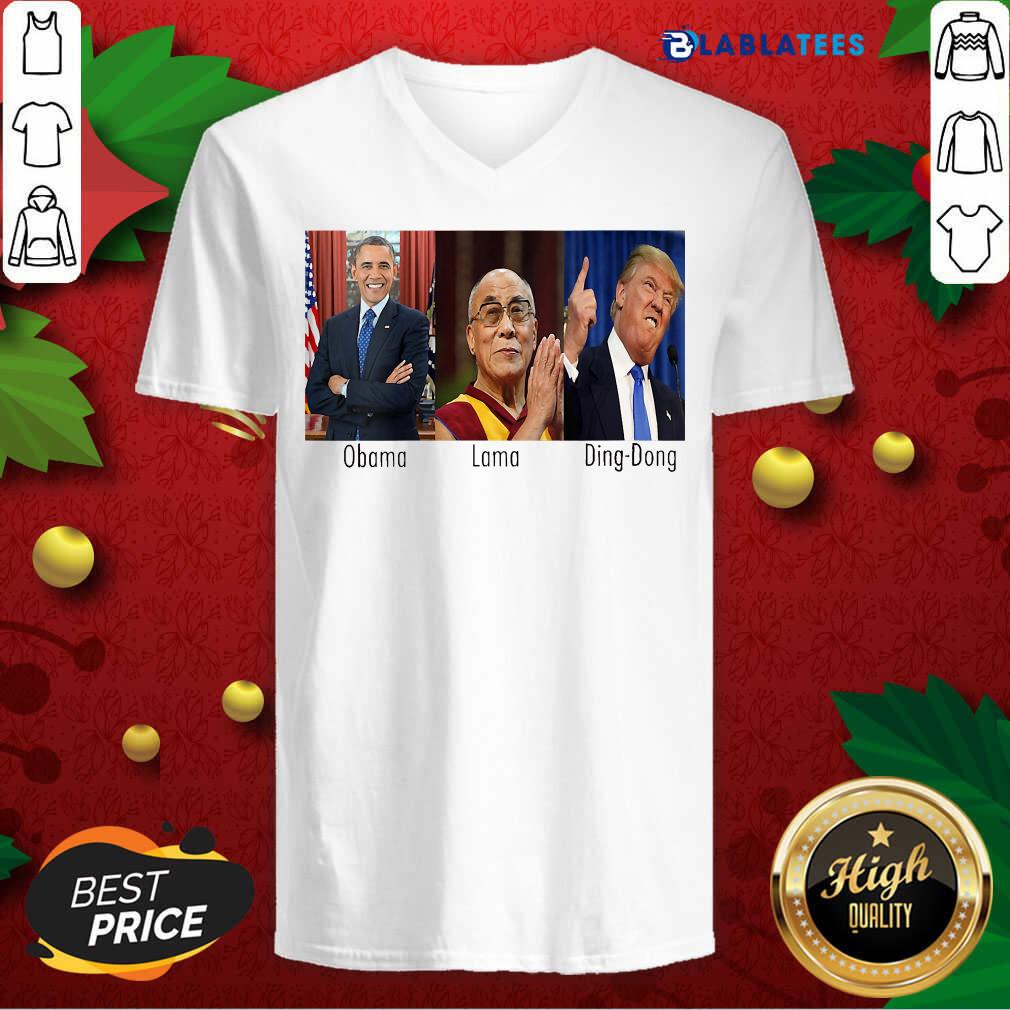 Funny Obama Lama Ding Dong President American Flag Shirt - Image 3