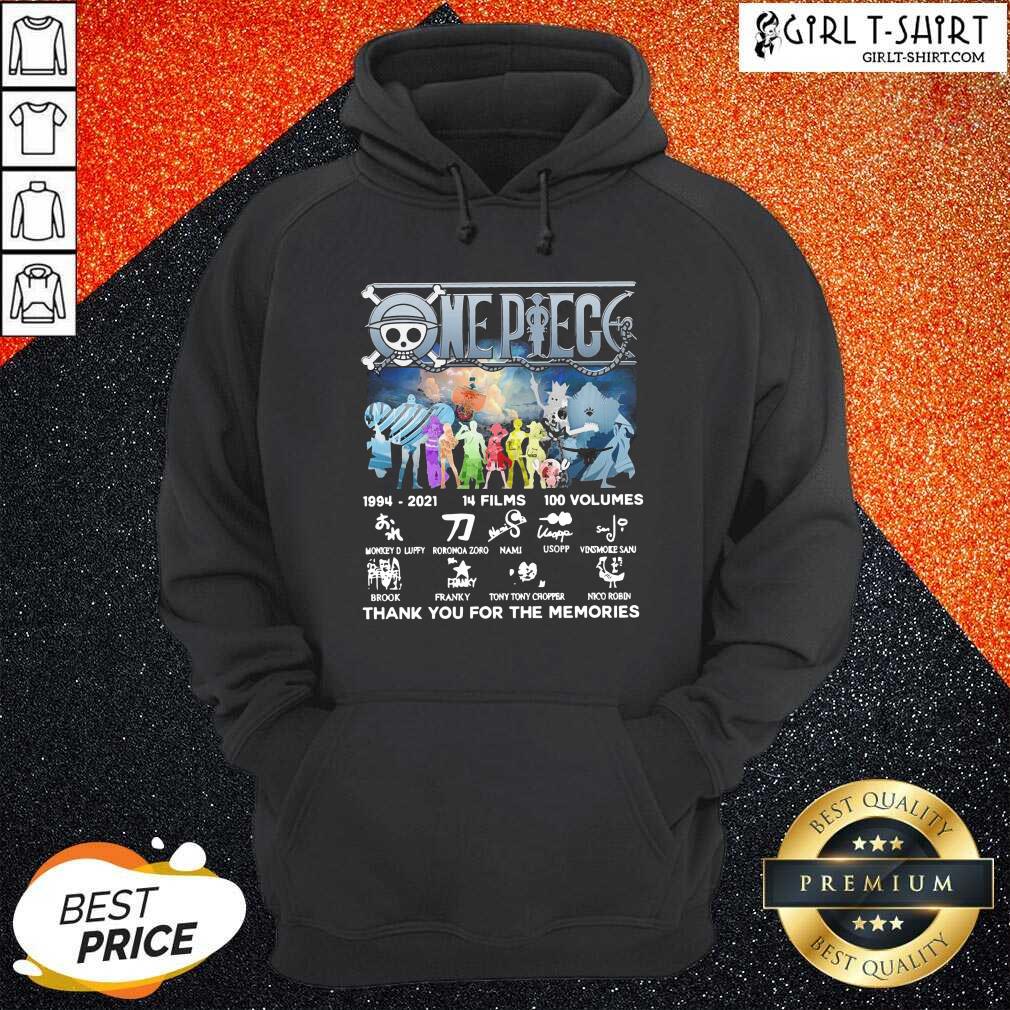 Funny One Piece 14 Films 100 Volumes Thank You For The Memories Signatures Shirt - Image 5