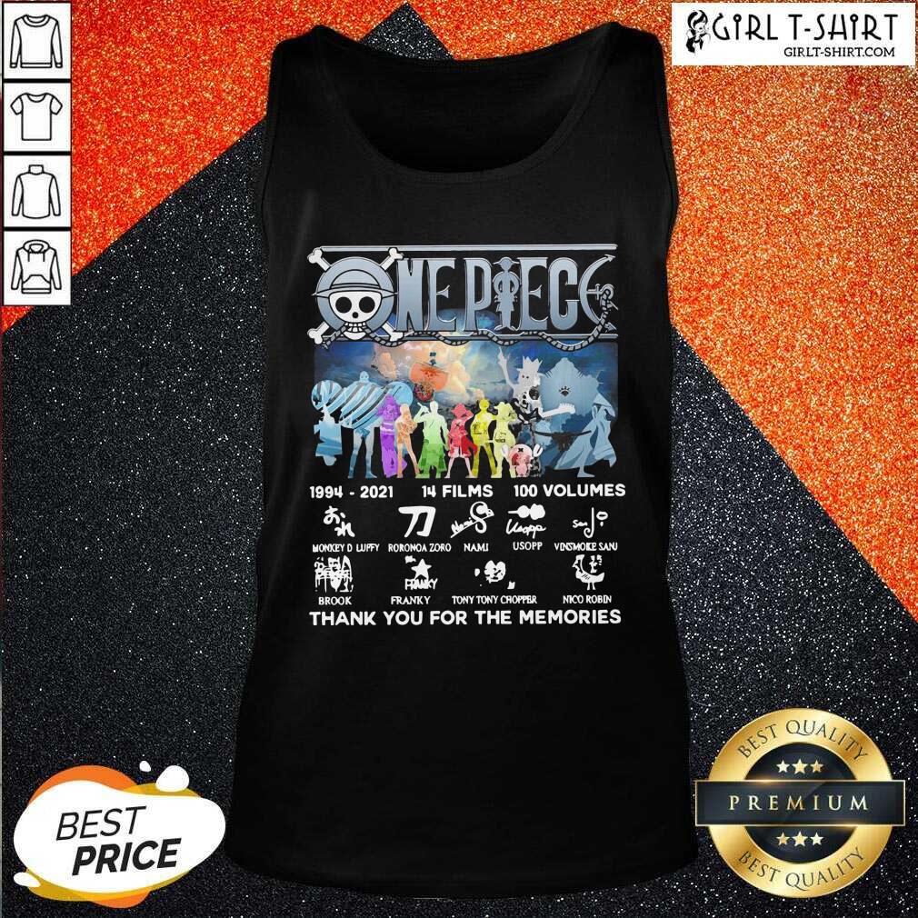 Funny One Piece 14 Films 100 Volumes Thank You For The Memories Signatures Shirt - Image 3