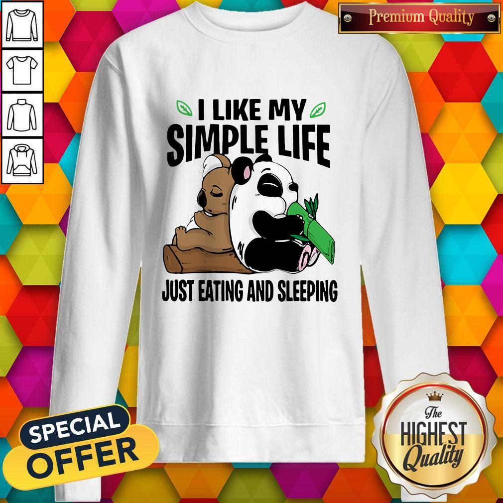 Funny Panda I Like My Simple Life Just Eating And Sleeping Shirt - Image 4