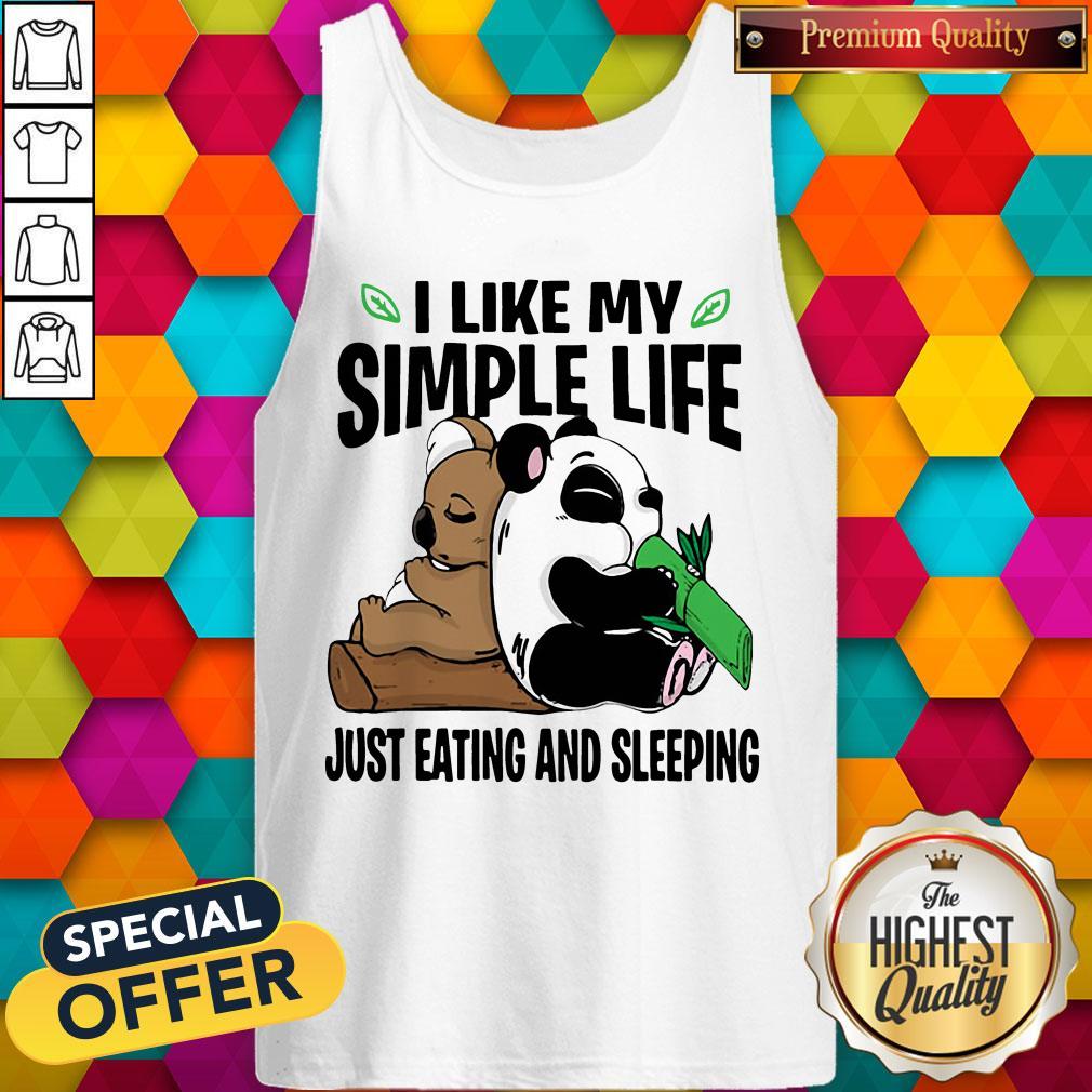 Funny Panda I Like My Simple Life Just Eating And Sleeping Shirt - Image 3