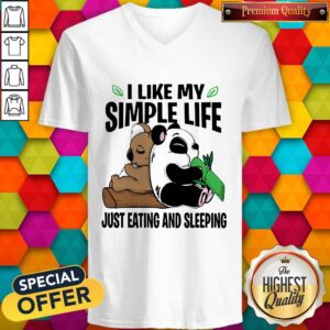 Alternative view of Funny Panda I Like My Simple Life Just Eating And Sleeping Shirt