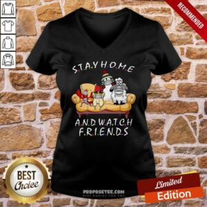 Alternative view of Funny Pets Stay Home And Watch Friends Cartoon COVID-19 Shirt
