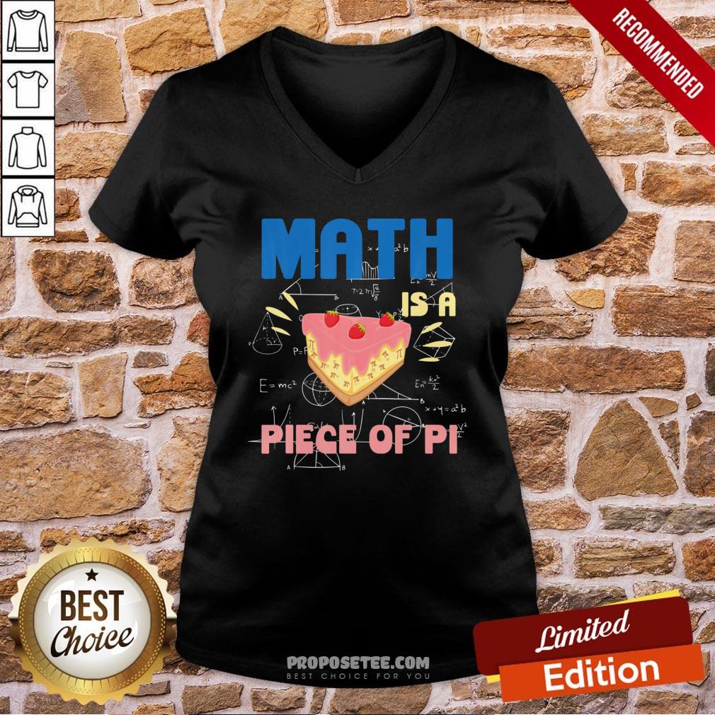 Funny Pi Day Math Is A Piece Of Pie Mathematics Teacher Boys Girls Shirt - Image 2