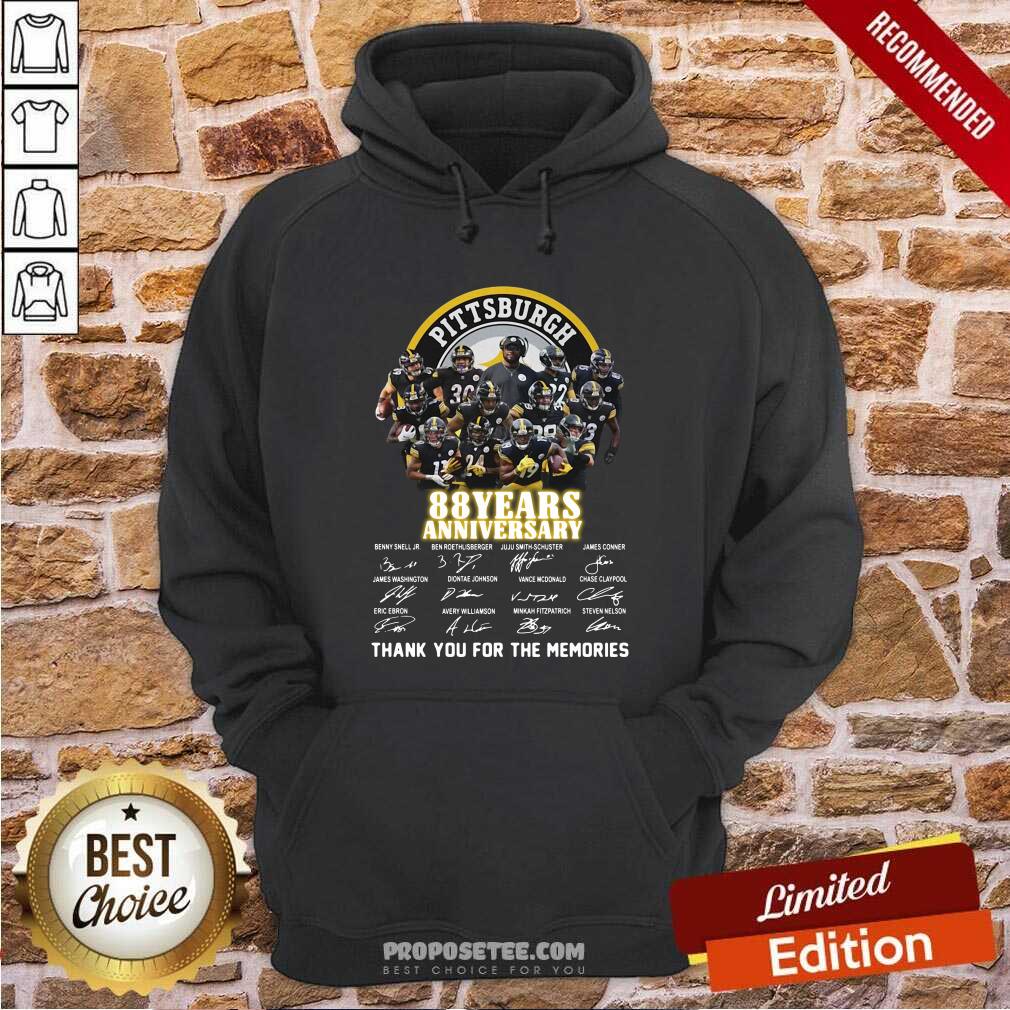 Funny Pittsburgh Steelers 88 Years Anniversary Thank You For The Memories Signatures Shirt - Image 5