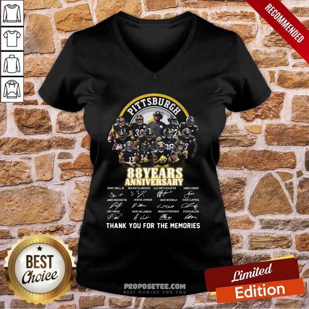 Funny Pittsburgh Steelers 88 Years Anniversary Thank You For The Memories Signatures Shirt - Image 2