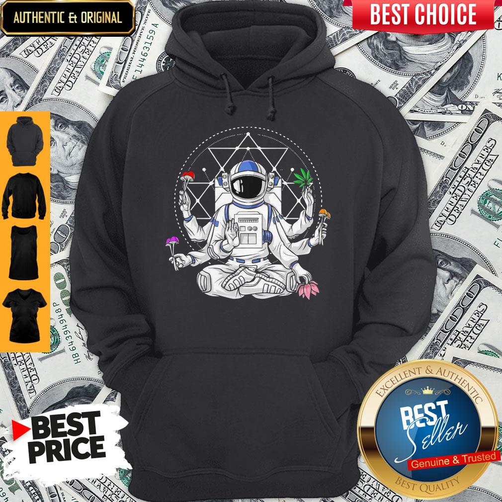 Funny Psychonaut Psychedelic Astronaut Magic Mushrooms Meditation Shirt - Image 5
