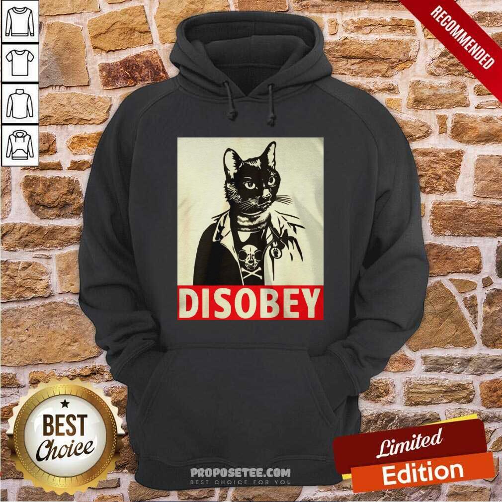 Funny Radical Cat Disobey Shirt - Image 2