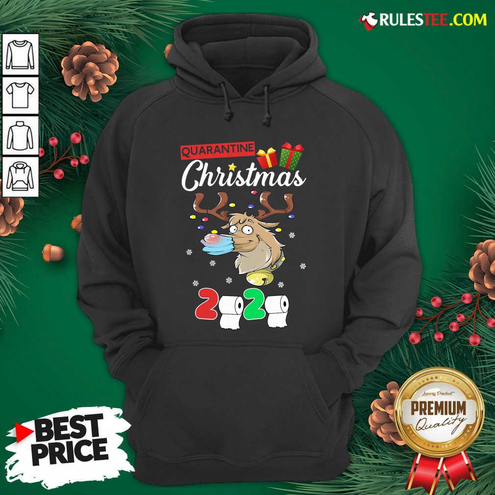 Funny Reindeer Santa Claus Mask 2020 Toilet Paper Quarantine Christmas Shirt - Image 3