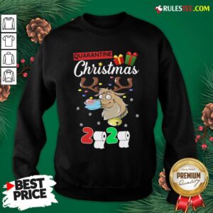 Alternative view of Funny Reindeer Santa Claus Mask 2020 Toilet Paper Quarantine Christmas Shirt