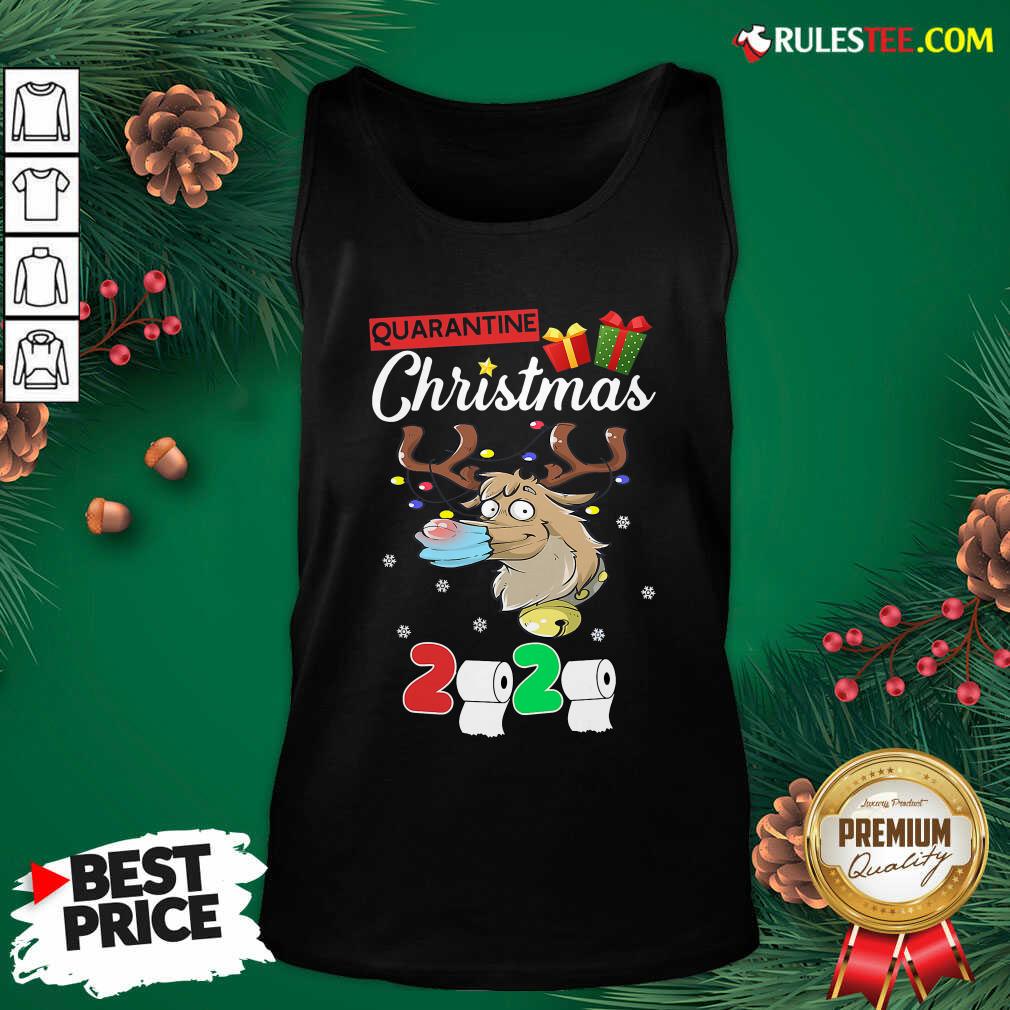 Funny Reindeer Santa Claus Mask 2020 Toilet Paper Quarantine Christmas Shirt - Image 5