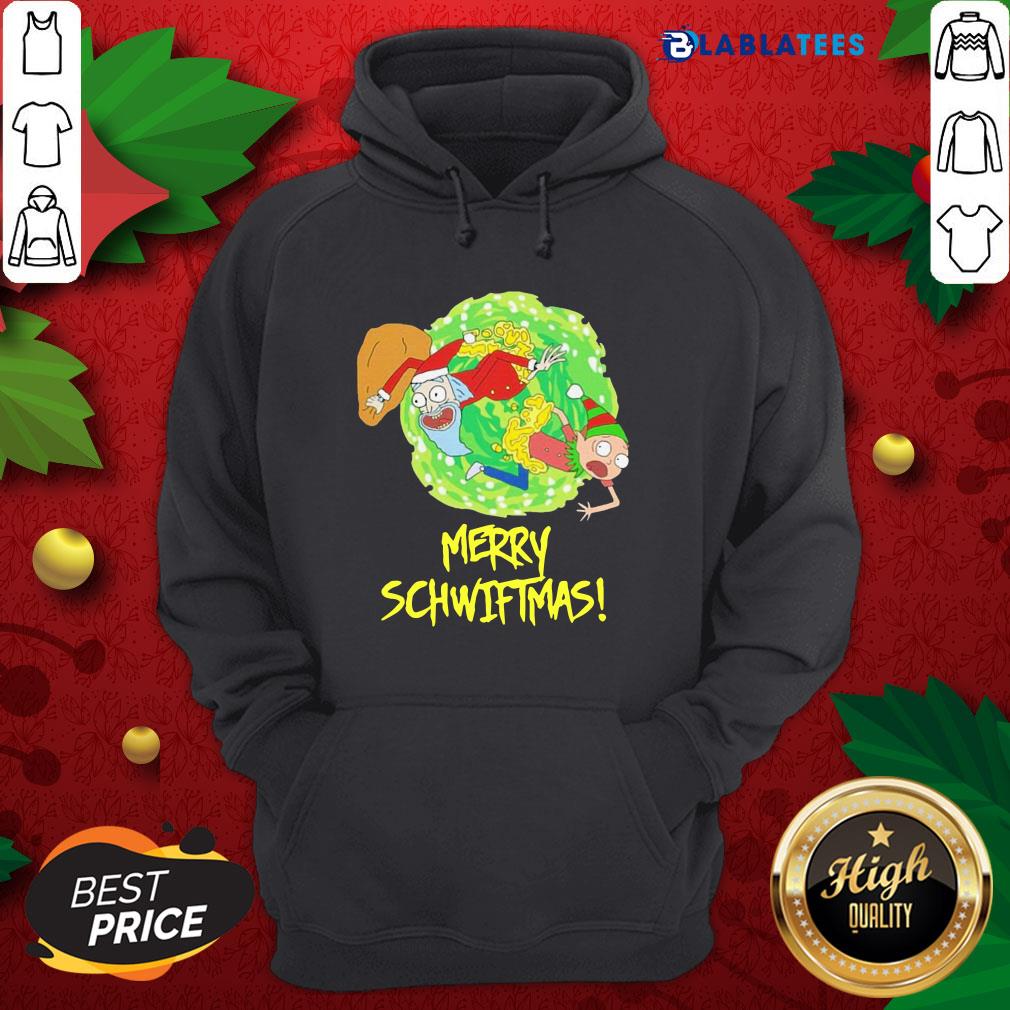 Funny Rick And Morty Santa Merry Schwiftmas Christmas Shirt - Image 2