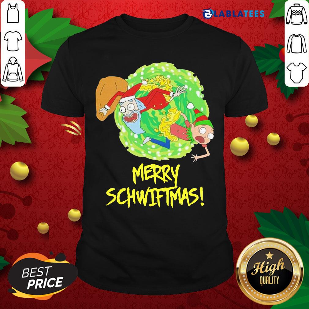 Funny Rick And Morty Santa Merry Schwiftmas Christmas Shirt