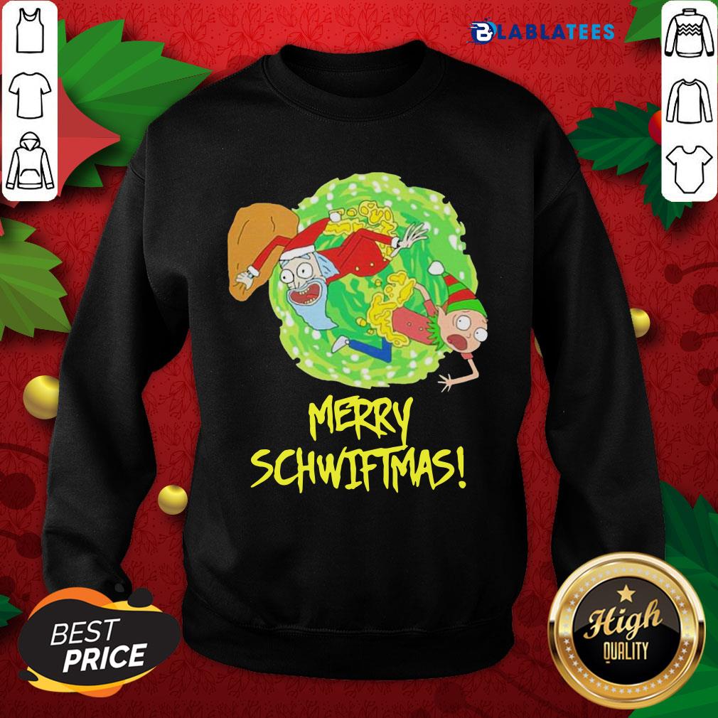 Funny Rick And Morty Santa Merry Schwiftmas Christmas Shirt - Image 5