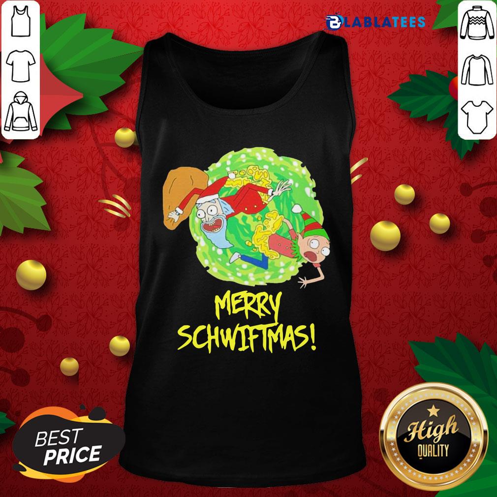 Funny Rick And Morty Santa Merry Schwiftmas Christmas Shirt - Image 4