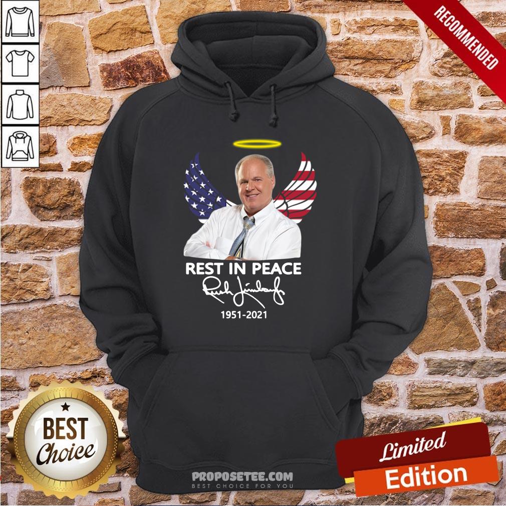 Funny Rush Limbaugh Rest In Peace 1951 2021 American Flag Signature Shirt - Image 5