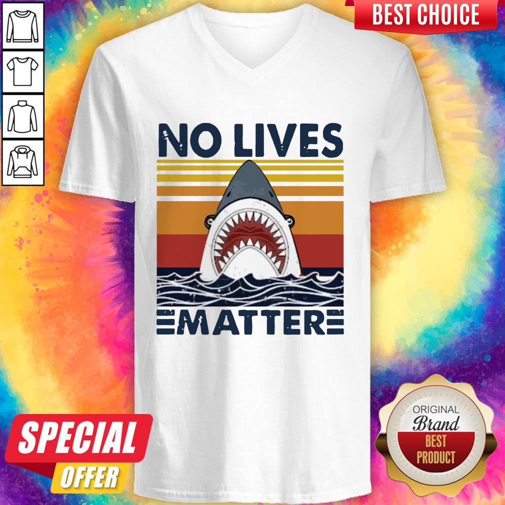 Funny Shark No Lives Matter Vintage Shirt - Image 2