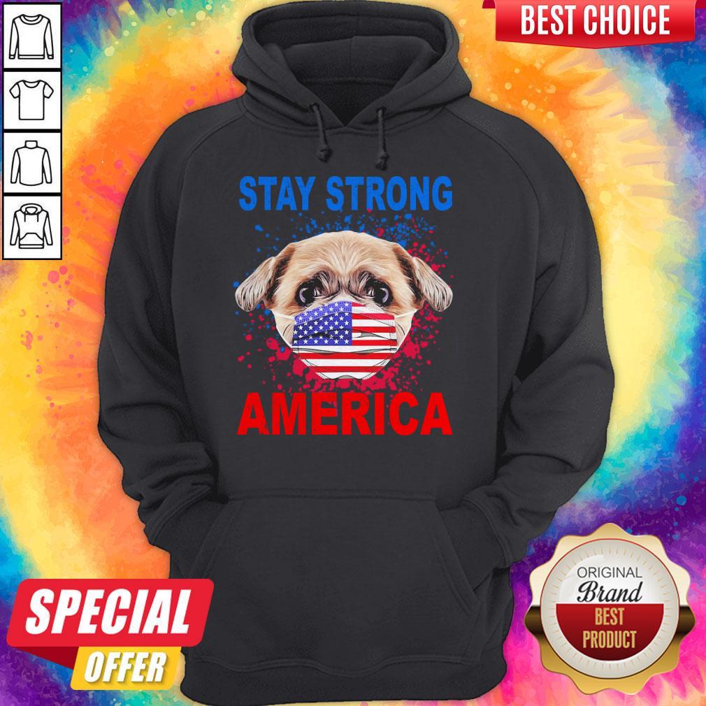 Funny Shih Tzu Face Mark Stay Strong America Shirt - Image 5