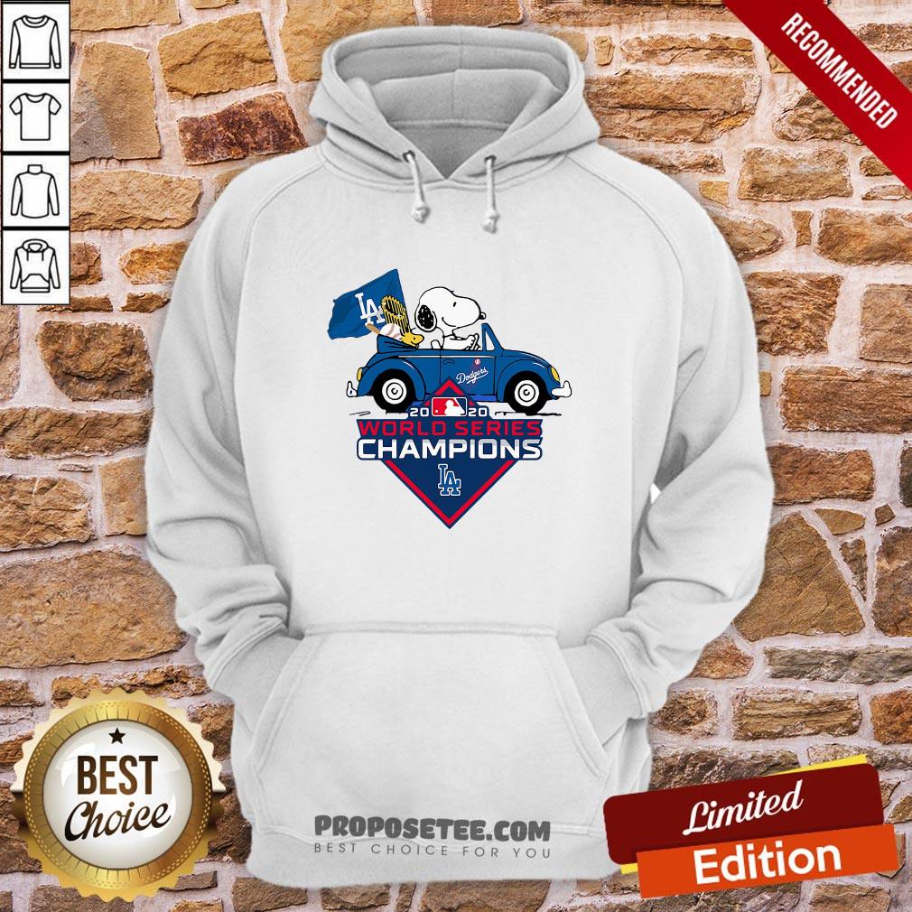 Funny Snoopy And Woodstock Los Angeles Dodgers World Series Champions Shirt - Image 5