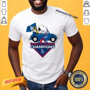 Funny Snoopy And Woodstock Los Angeles Dodgers World Series Champions Shirt