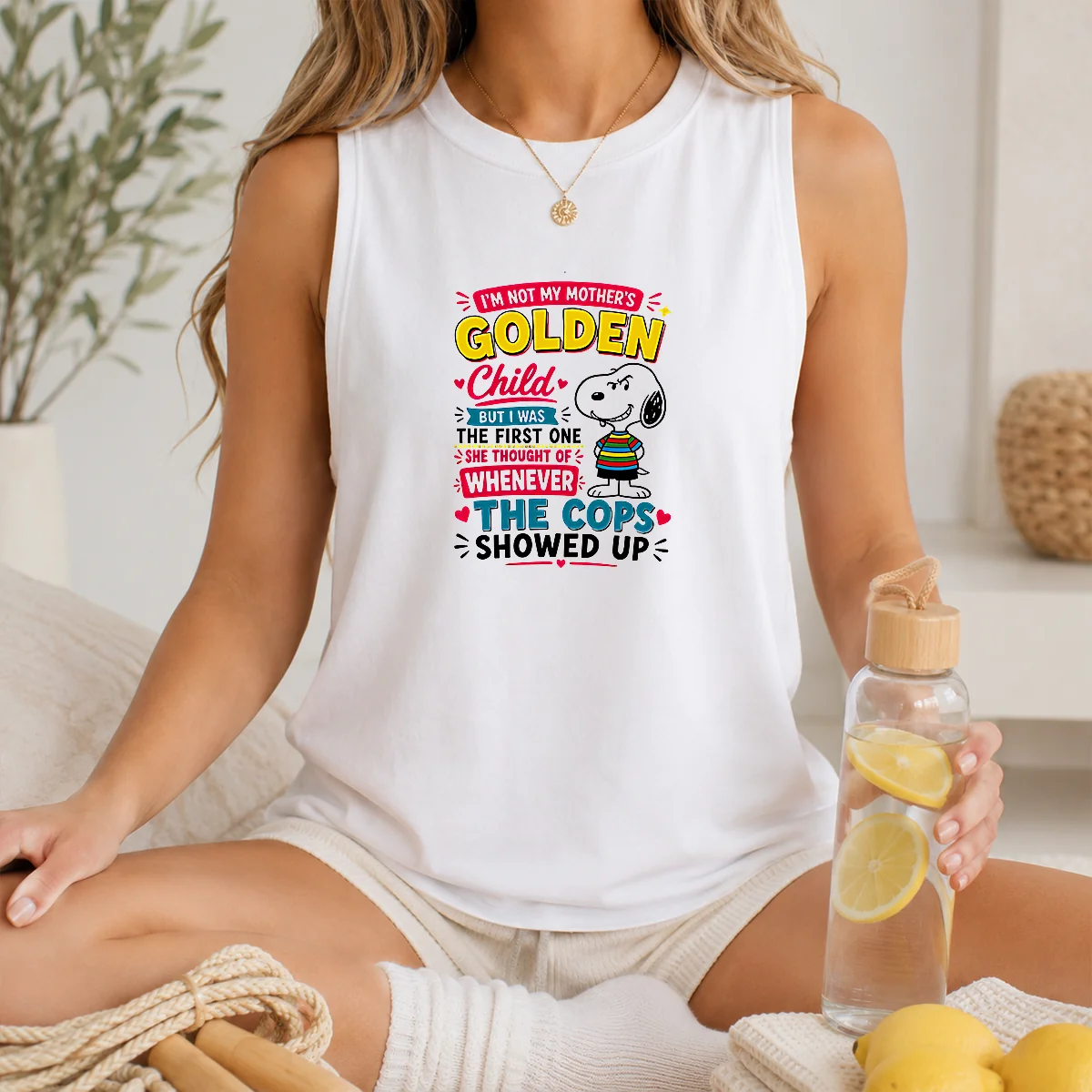Funny Snoopy Peanuts I Not My Mother Golden Child But I Was The First One She Shirt - Image 4