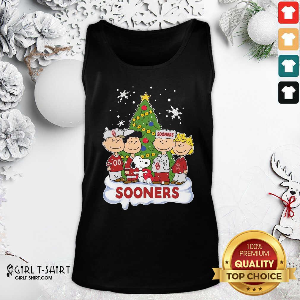 Funny Snoopy The Peanuts Oklahoma Sooners Christmas Shirt - Image 3
