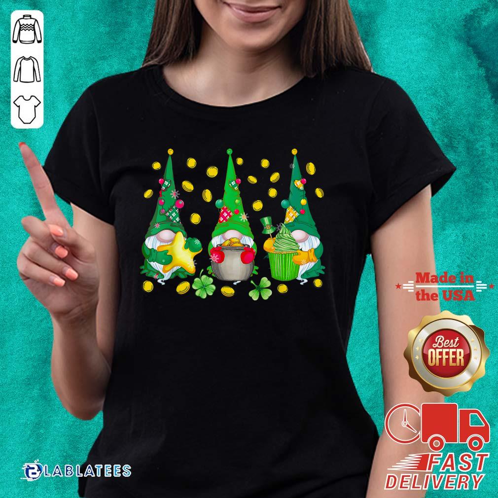 Funny St Patricks Day Three Gnomes Shirt - Image 5