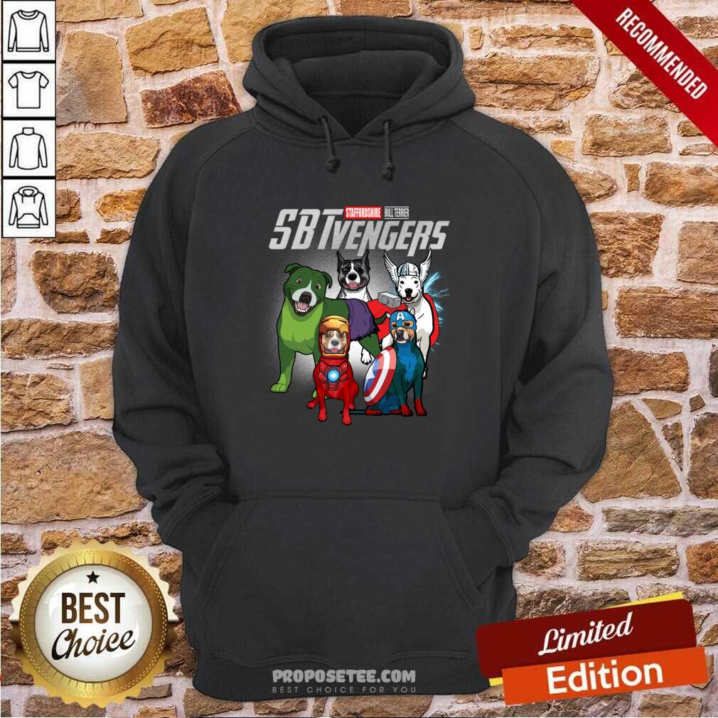 Funny Staffordshire Bull Terrier Marvel Avengers SBTvengers Shirt - Image 5