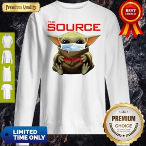 Alternative view of Funny Star Wars Baby Yoda Hug The Source Mask Covid-19 T-Shirt