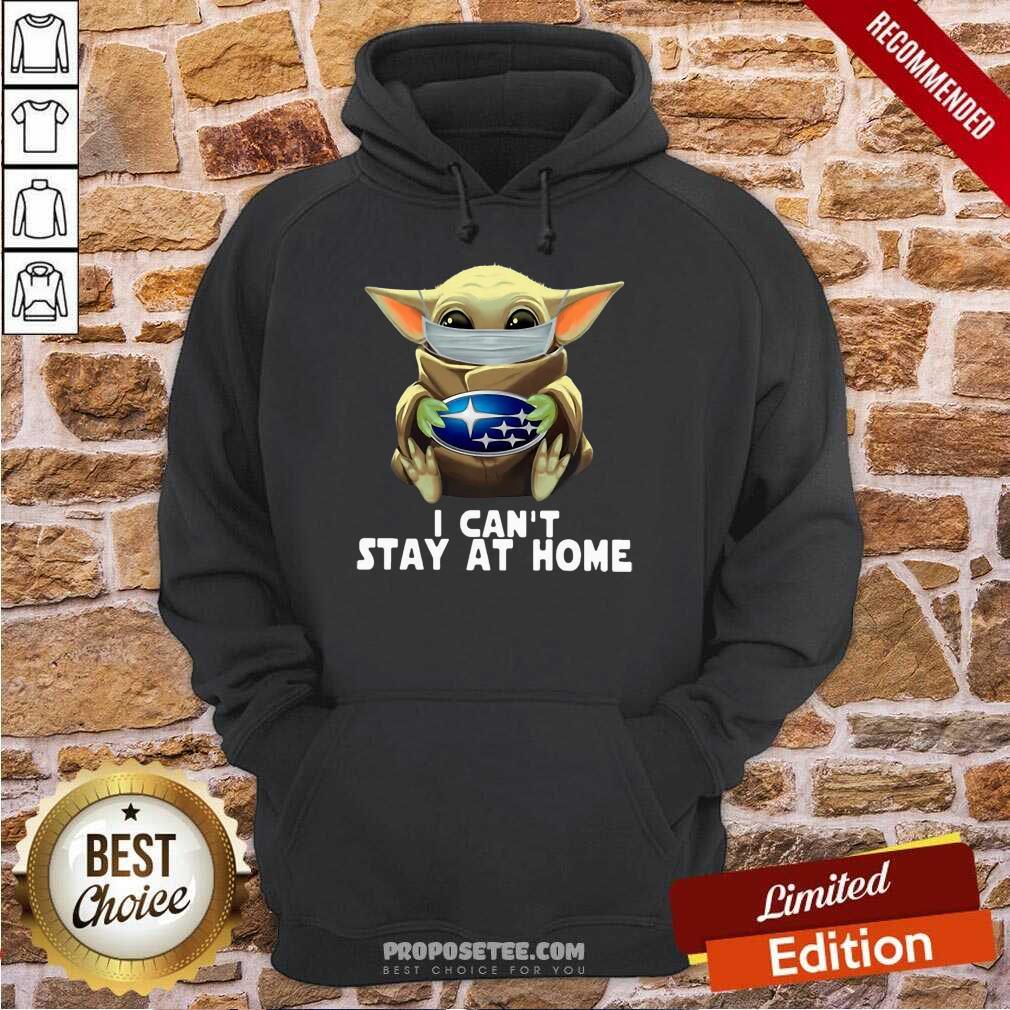 Funny Star Wars Baby Yoda Mask Hug Subaru I Can’t Stay At Home Shirt - Image 5