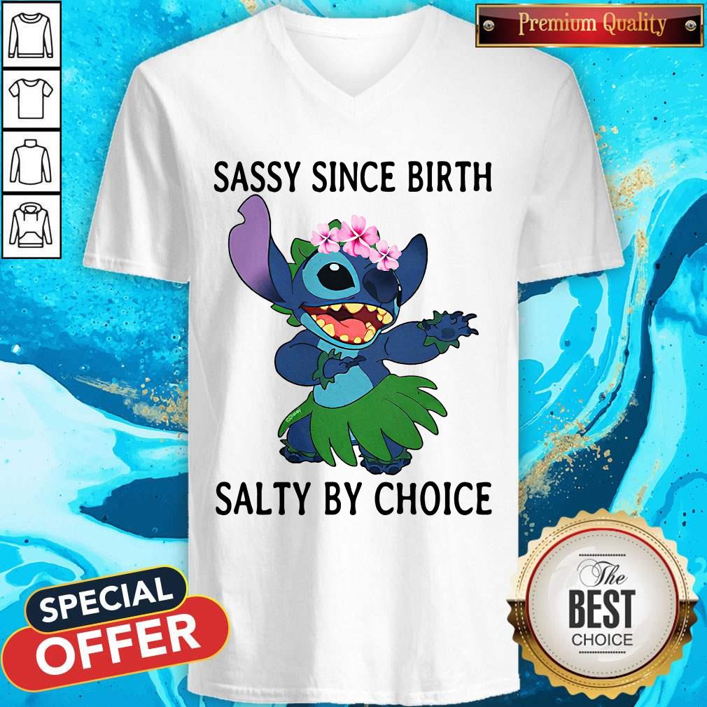 Funny Stitch Sassy Since Birth Salty By Choice Shirt - Image 3