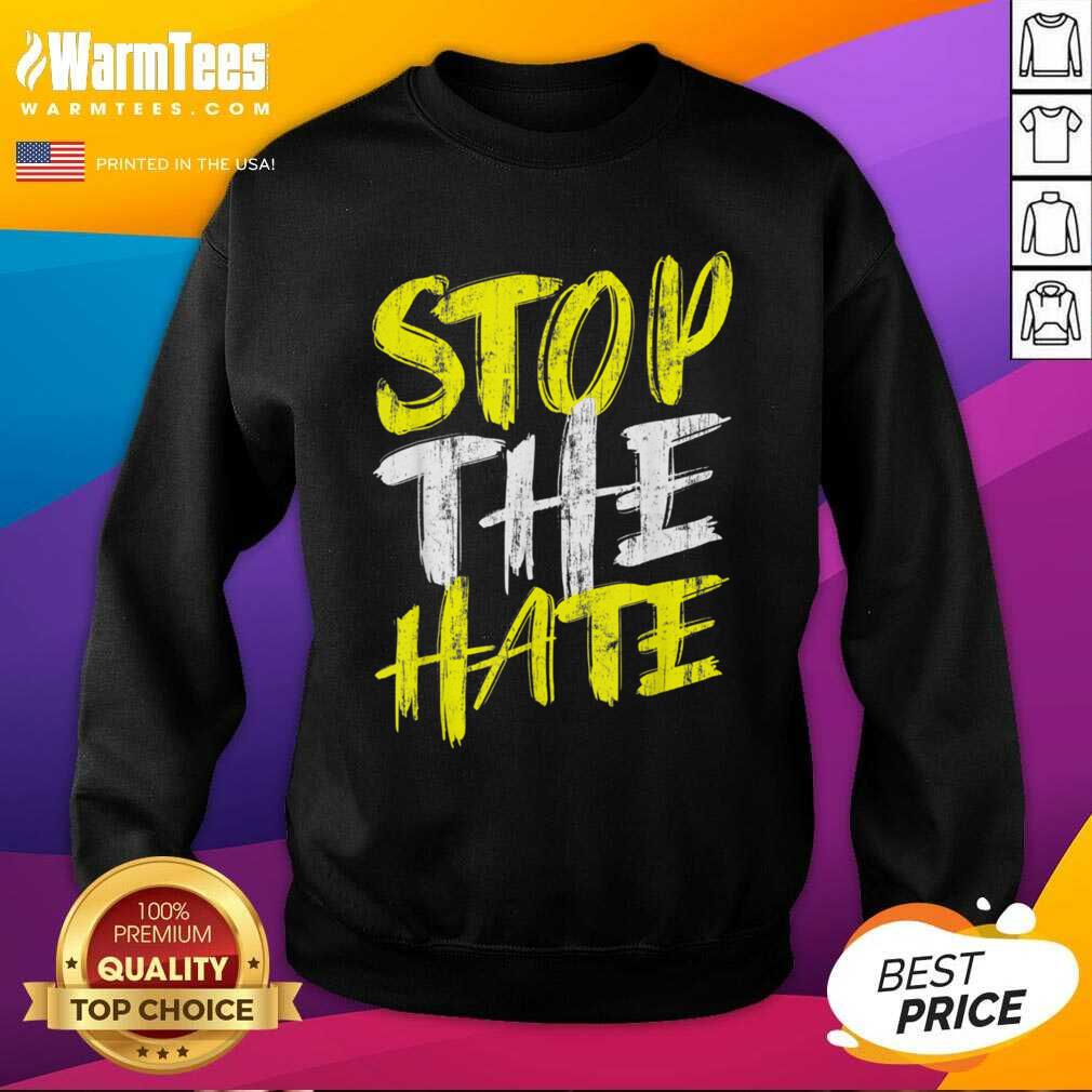 Funny Stop The Hate Asian Surprised Shirt - Image 3
