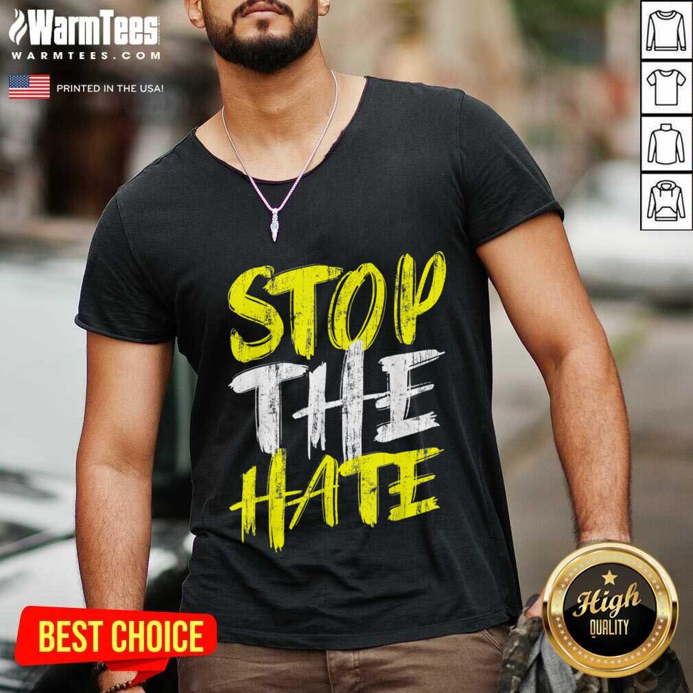Funny Stop The Hate Asian Surprised Shirt - Image 5