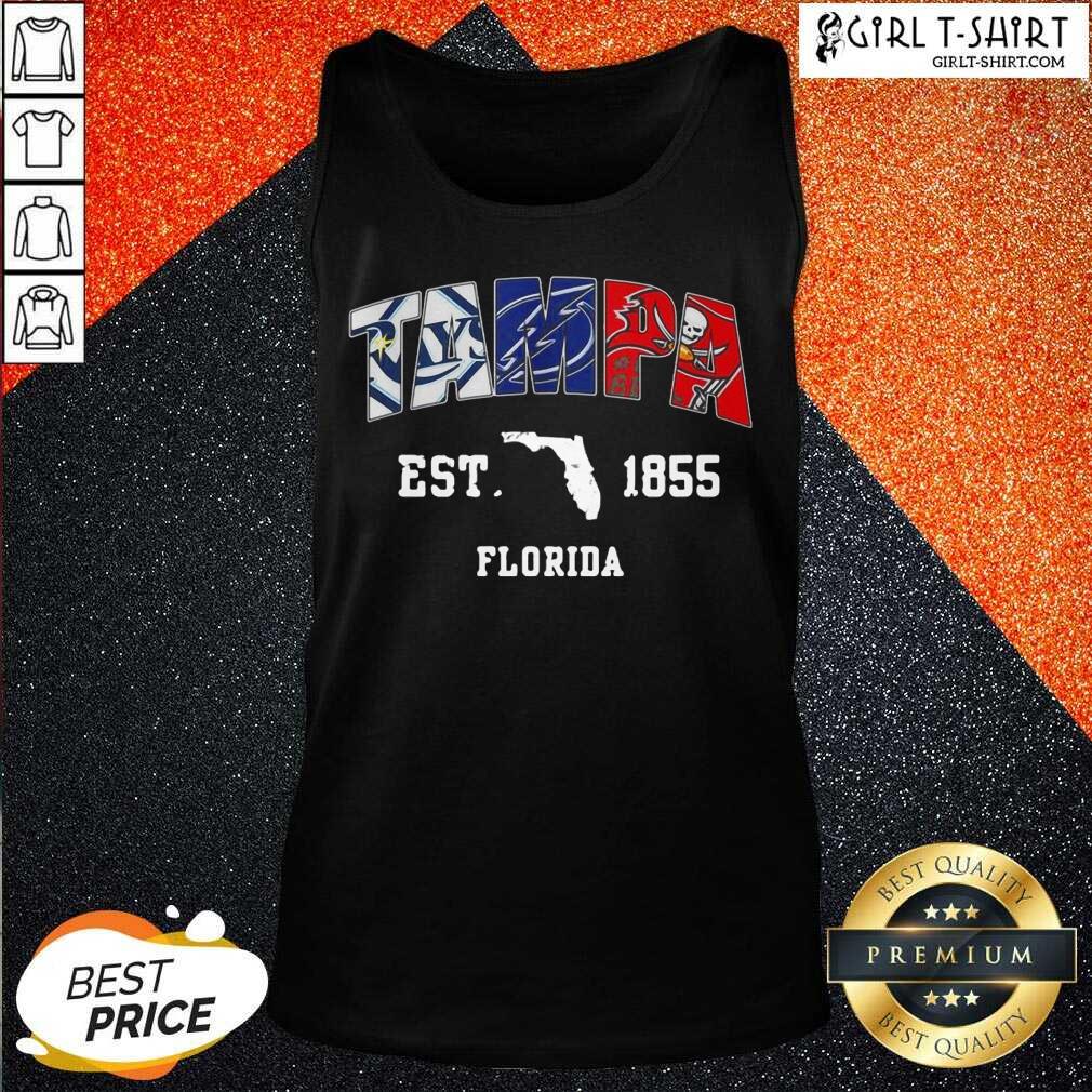 Funny Tampa Tampa Bay Rays Tampa Bay Lightning Tampa Bay Buccaneers Est 1855 Florida Shirt - Image 5