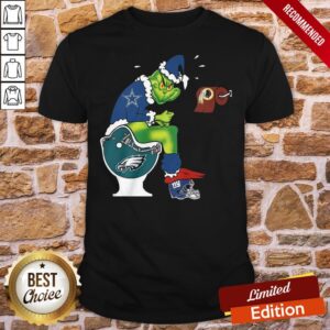 Funny The Grinch Dallas Cowboys Shit On Toilet Philadelphia Eagles And Other Teams Christmas Shirt