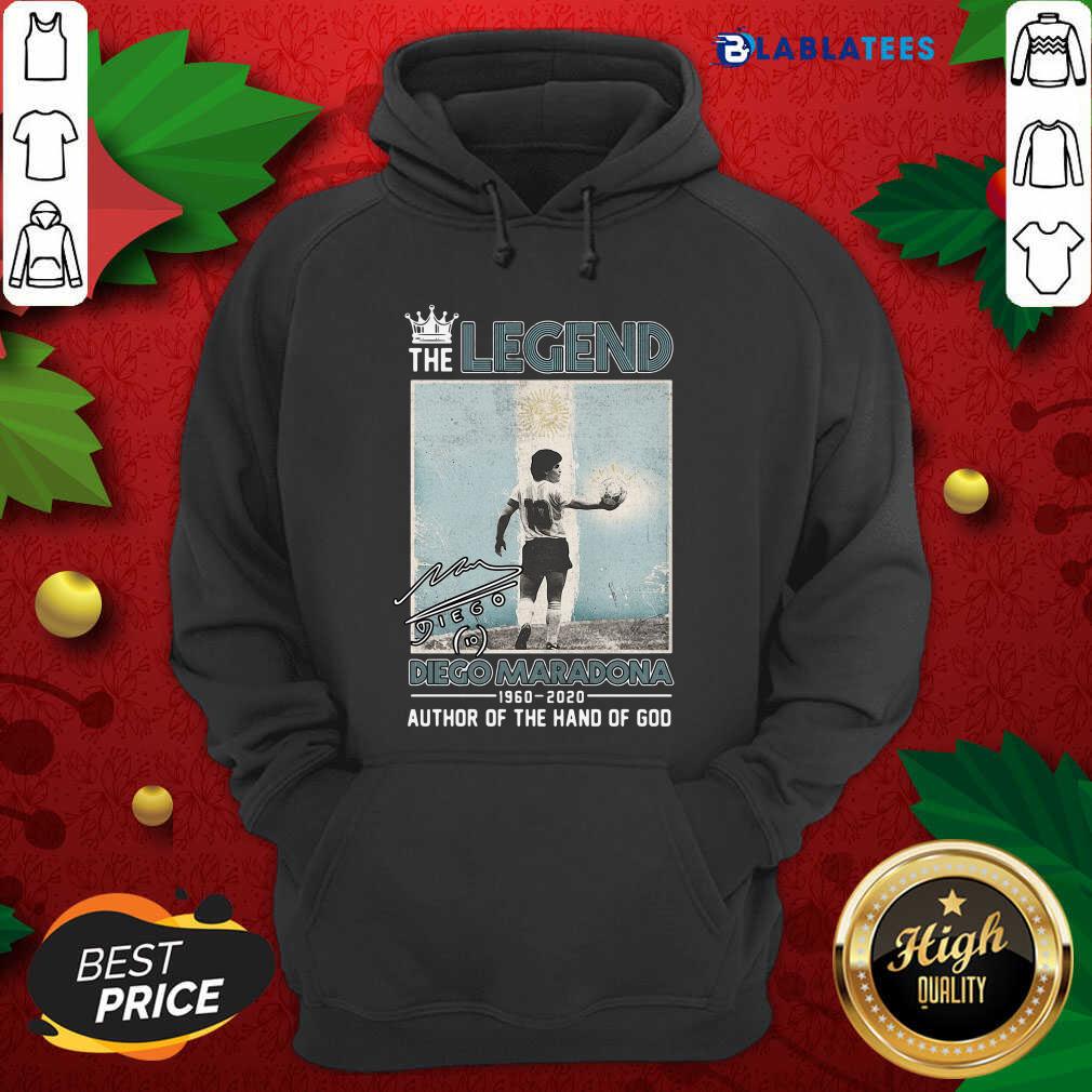 Funny The Legend Diego Maradona 1960 2020 Signature Author Of The Hand Of God Shirt - Image 2