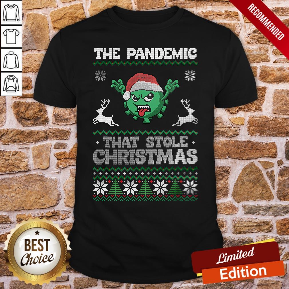 Funny The Pandemic That Stole Christmas Hat Santa Shirt