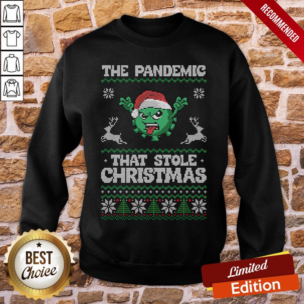 Funny The Pandemic That Stole Christmas Hat Santa Shirt - Image 4