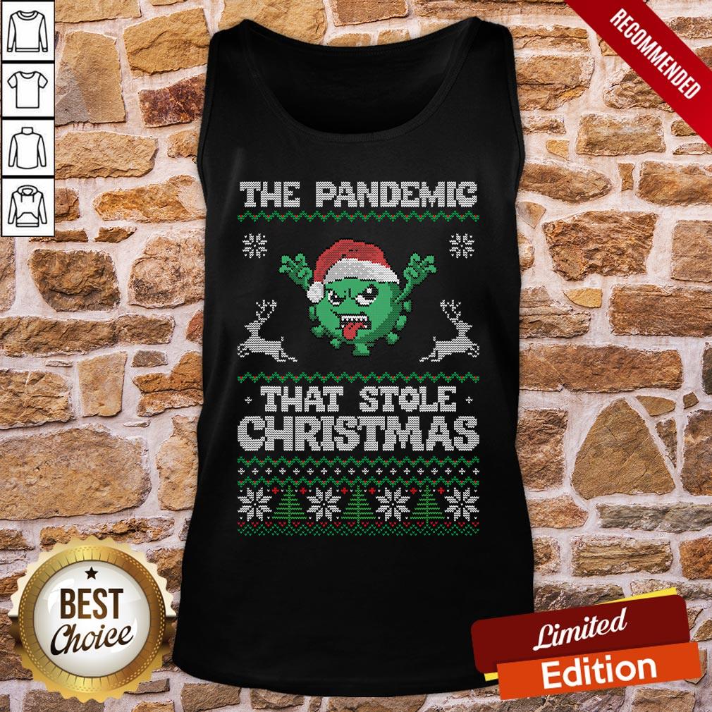 Funny The Pandemic That Stole Christmas Hat Santa Shirt - Image 3