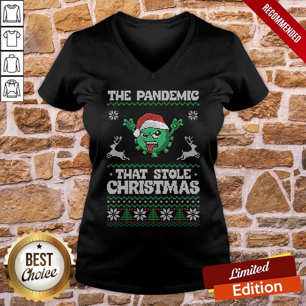 Funny The Pandemic That Stole Christmas Hat Santa Shirt - Image 2